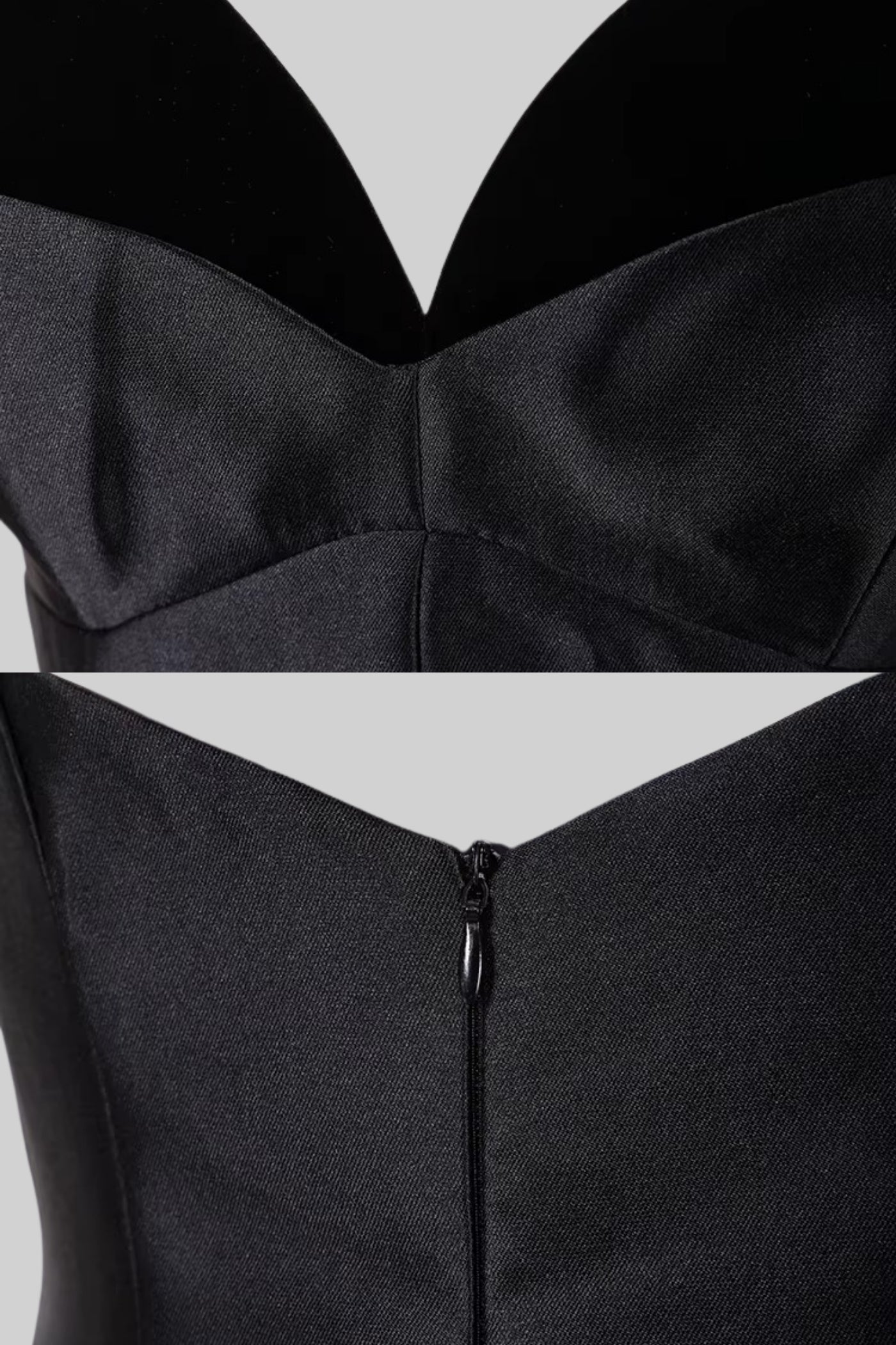 فستان ضيق بدون أكمام بياقة على شكل قلب وتنورة مكشوفة بطول الركبة - باللون الأسود