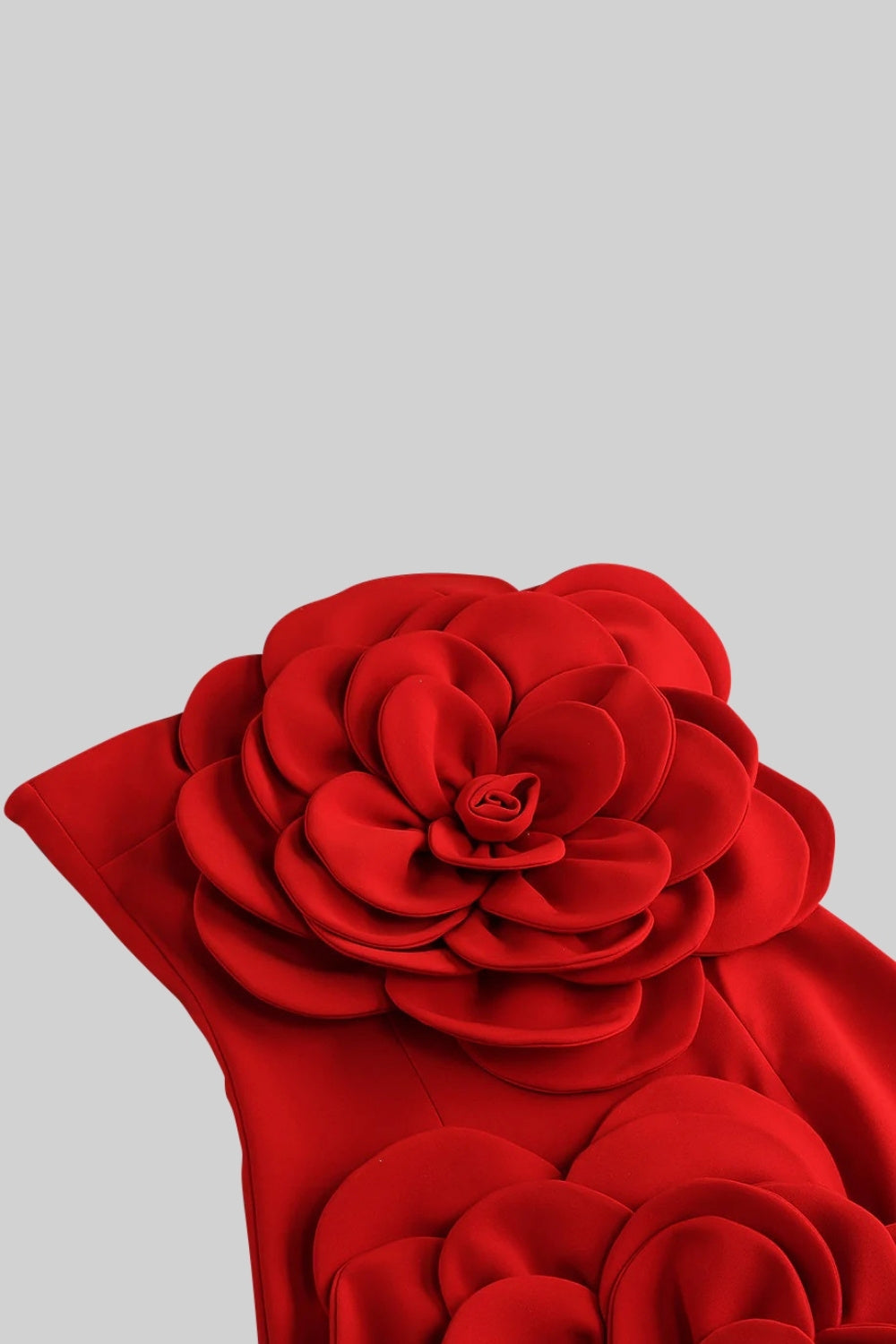 فستان ميني بتصميم زهري واسع - أحمر