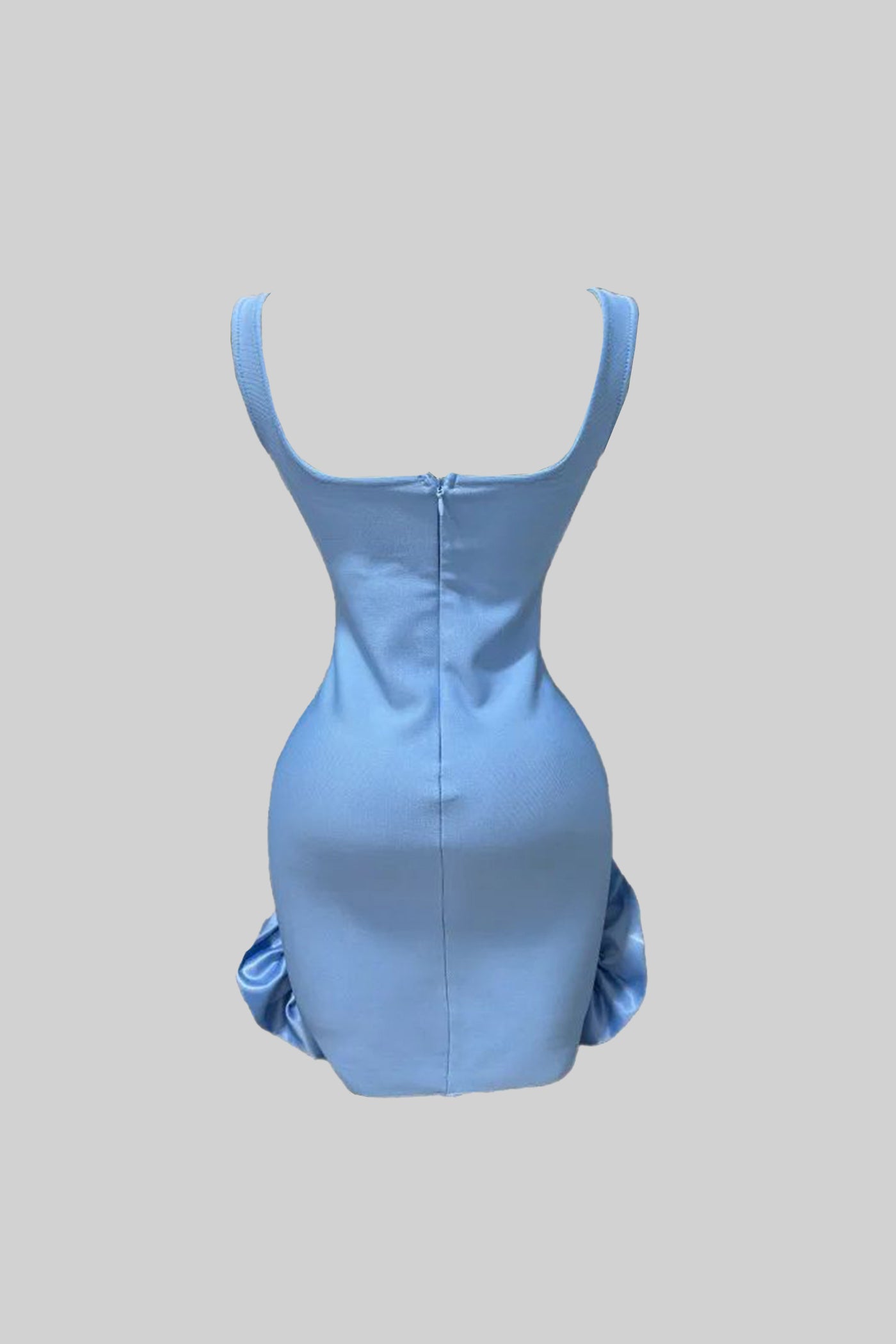 فستان ميني بوديكون مزين بزهور كريستالية – Baby Blue