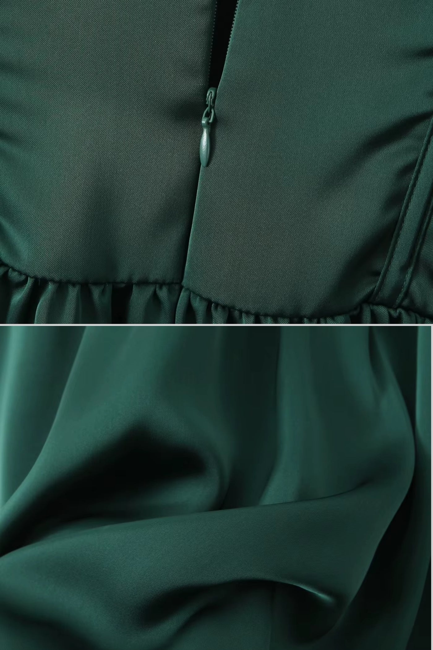 فستان كورسيه أنيق بدون أكمام بياقة V عميقة - أخضر داكن 