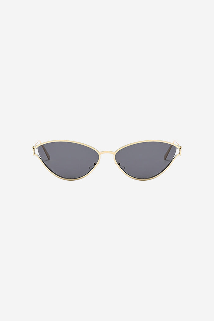 Cat-Eye Sunglasses With Gold Metal Frame – Black